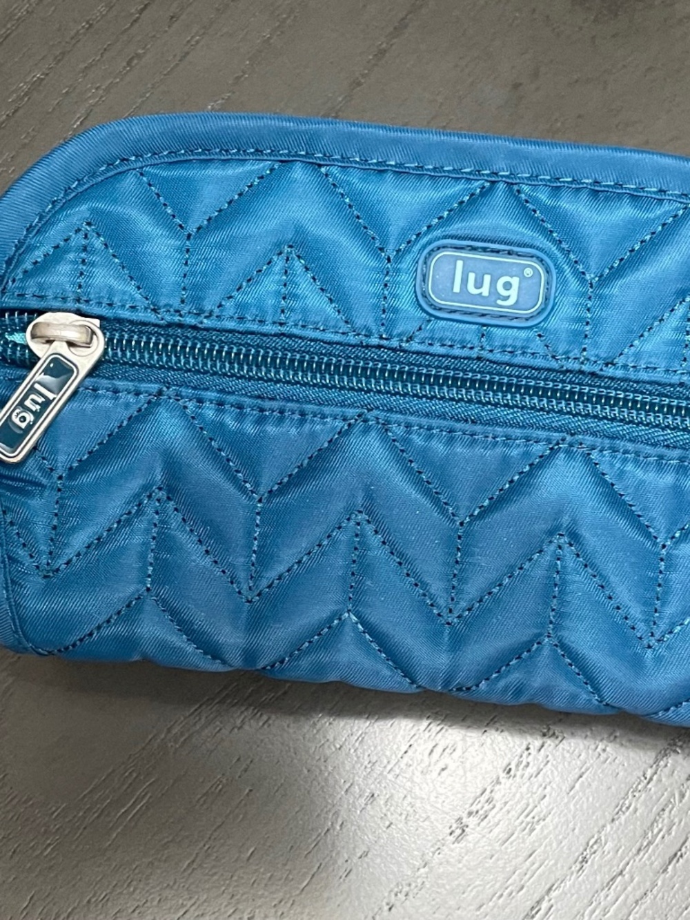 Lug Quilted Travel Cosmetic Organizer Bag – Blue Multi-Zip Pouch